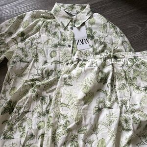 Zara ZW COLLECTION PRINTED shirt&pants